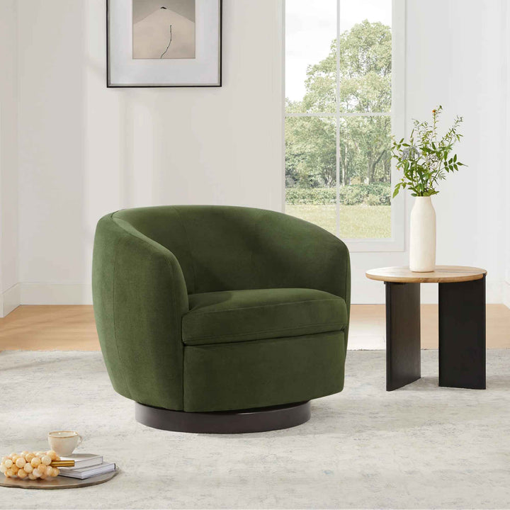 Marcy Upholstered Swivel Barrel Chair