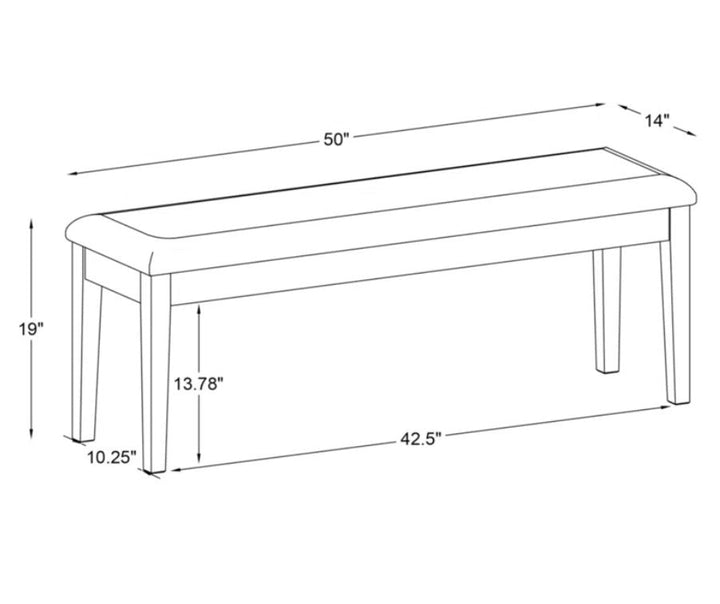 Whipkey Solid Wood Upholstered Dining or Entryway Bench