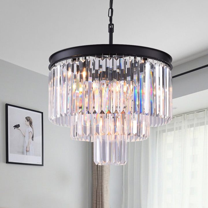 Hallum 7-Light Unique Tiered Chandelier with Crystal Accents