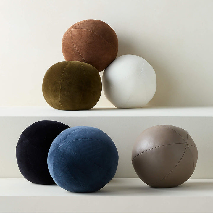 Terre Black Velvet Sphere Throw Pillow 12"