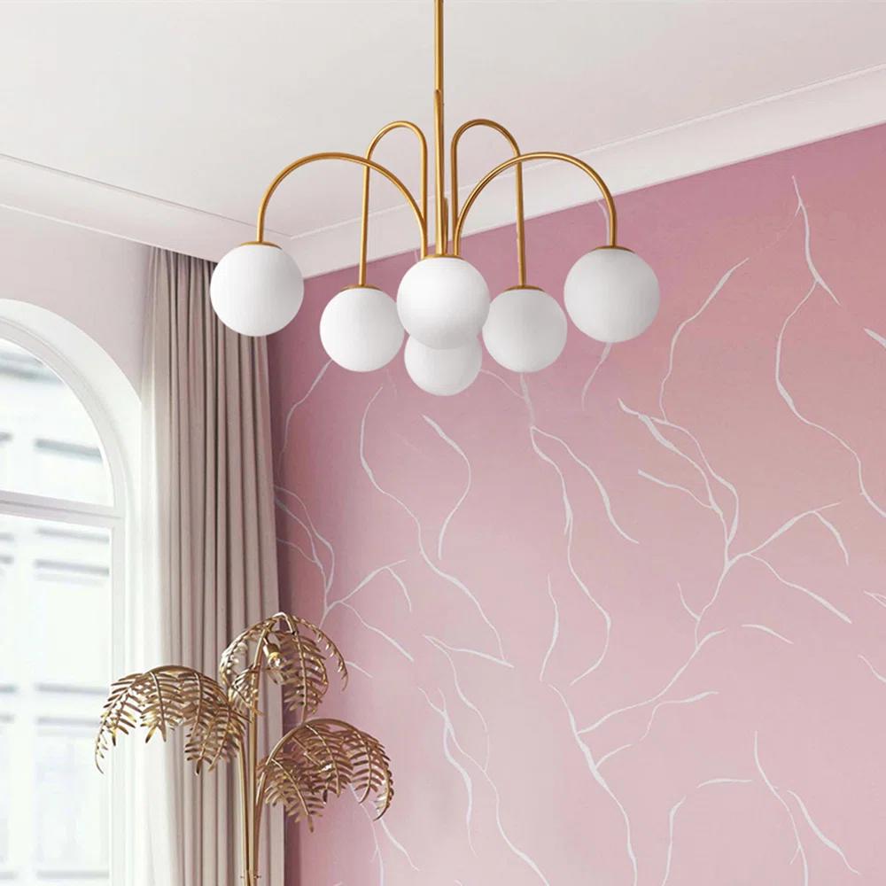 6 Light Dimmable Sputnik Geometric Chandelier