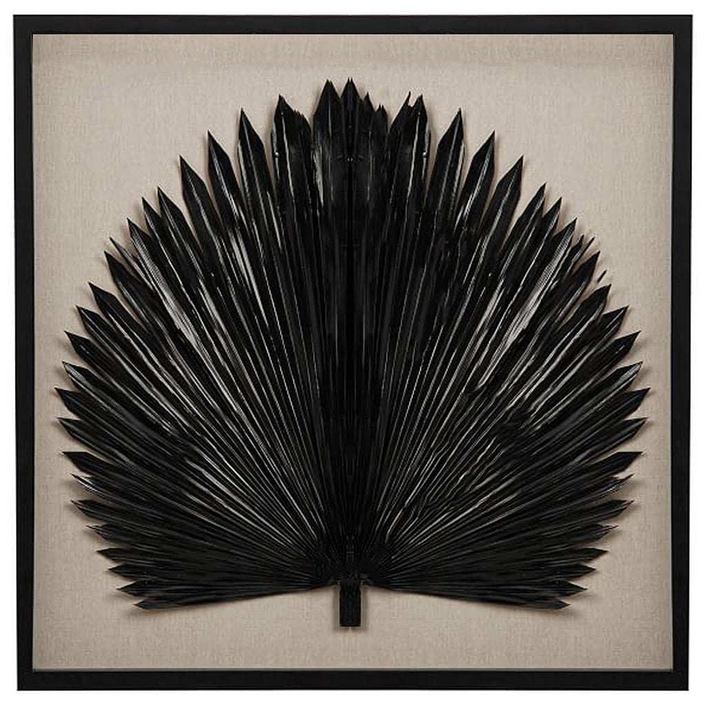 Palm Leaf Shadow Box Wall Art With Frame 39.5"x39.5"