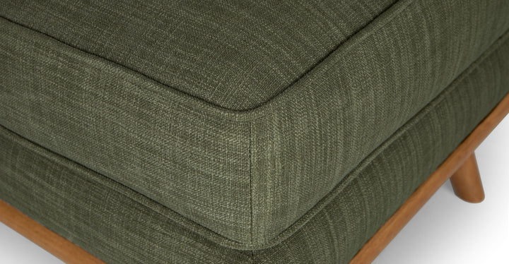 Timber Olio Green Ottoman