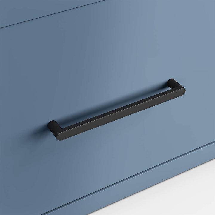 Ever Simple Modular Slate Blue Wood Kids Drawer Bookcase with Hutch