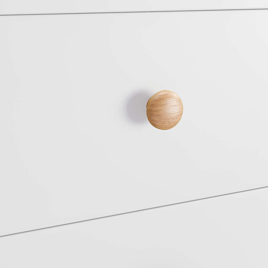 Finn White Wood 2 Drawer Kids Nightstand