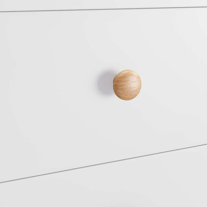 Finn White Wood 2 Drawer Kids Nightstand