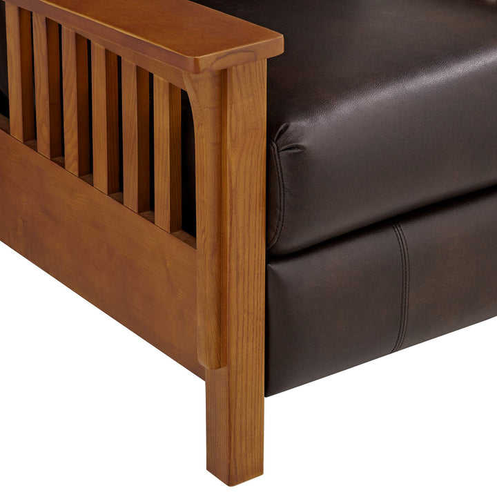 Evan Charleston Chocolate Faux Leather 3 Way Recliner Chair