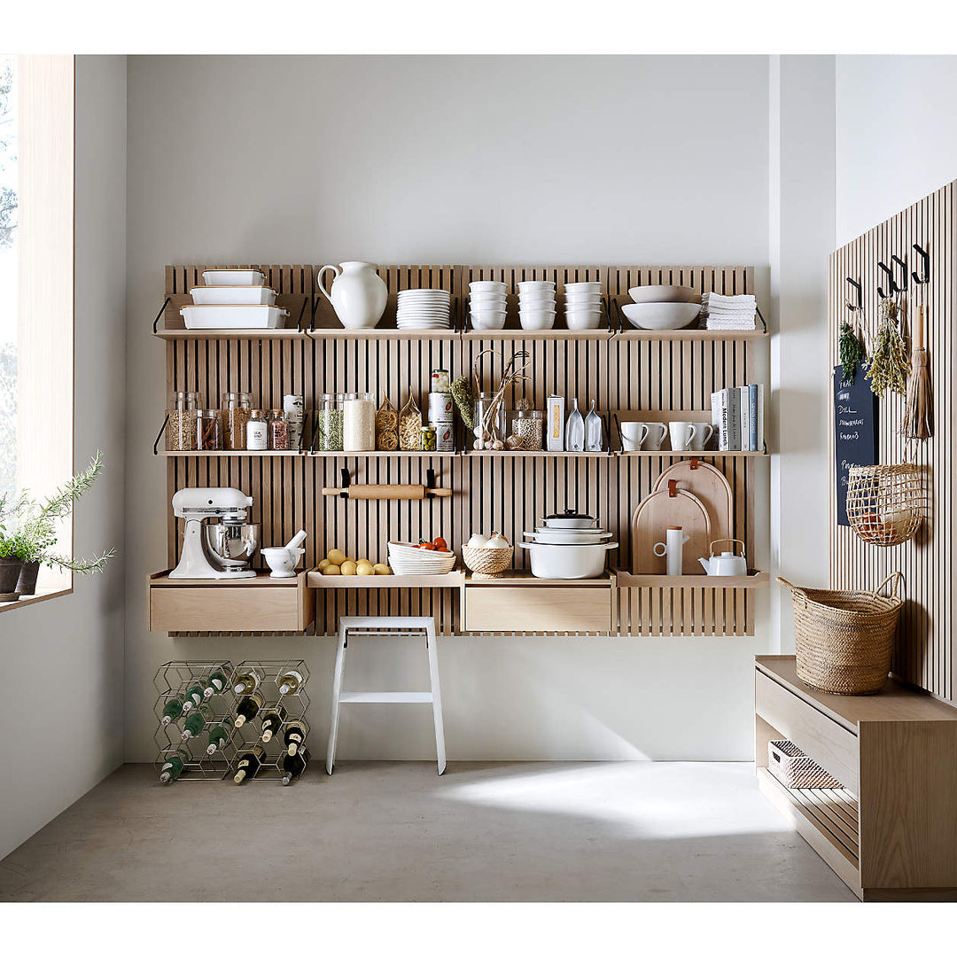 Batten White Oak Storage Bench