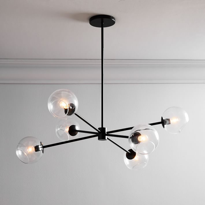 Staggered Glass Burst Chandelier Clear Bronze