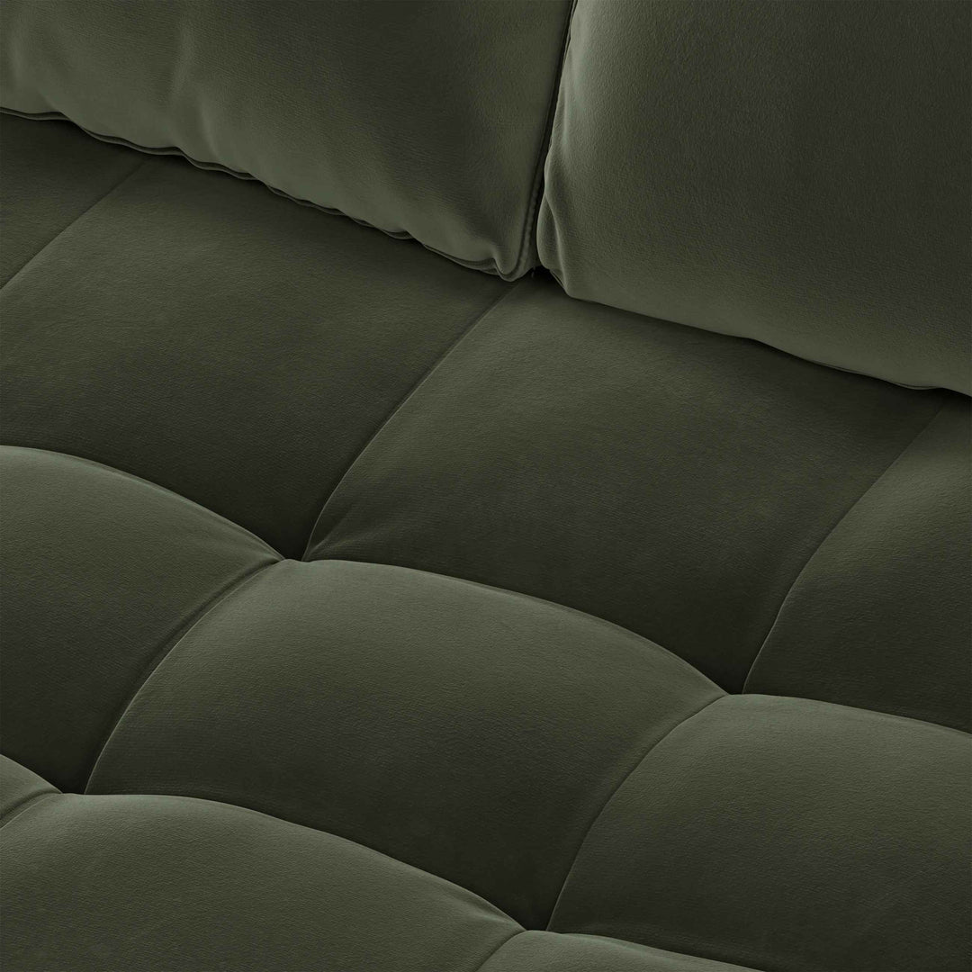 Sven Tufted Velvet Loveseat Plush Pacific Green