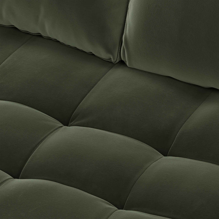 Sven Tufted Velvet Loveseat Plush Pacific Green