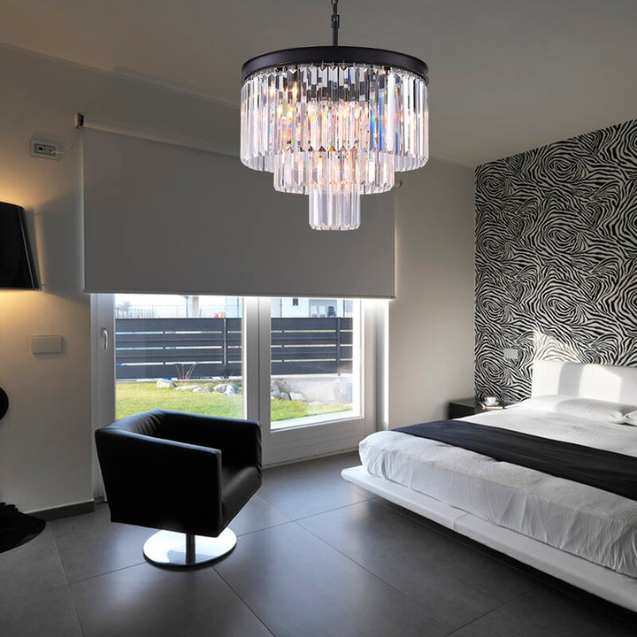 Hallum 7-Light Unique Tiered Chandelier with Crystal Accents