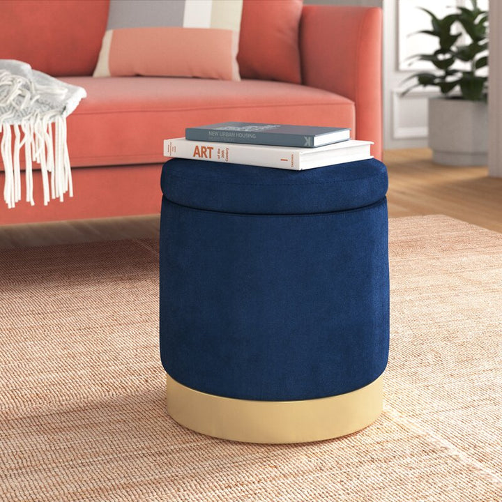 Andromedae 15.4 Velvet Round Storage Ottoman