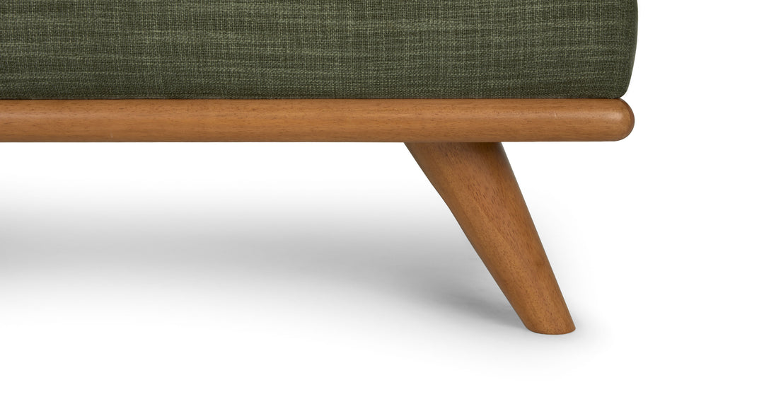 Timber Olio Green Ottoman