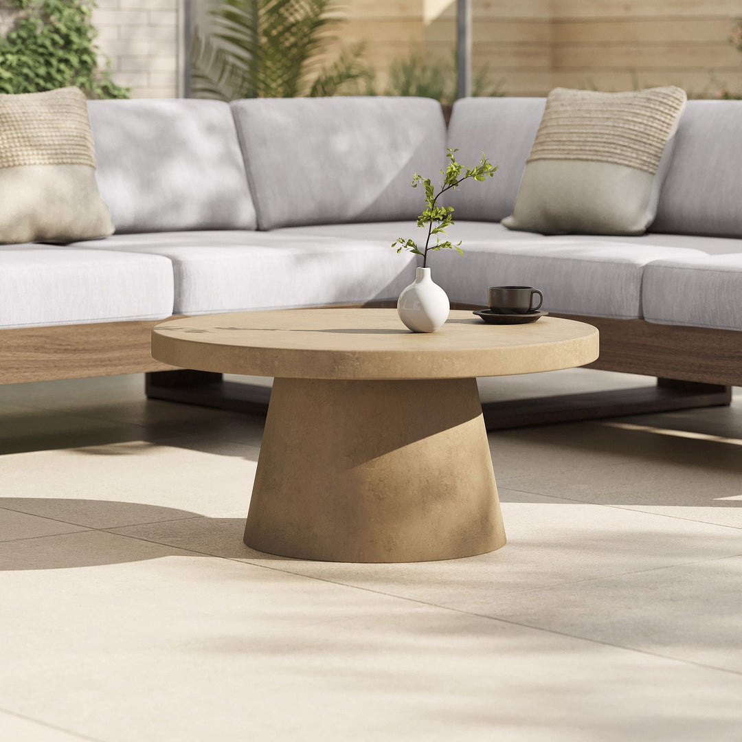 Textured Concrete Outdoor Coffee Table