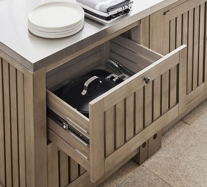 Abbott Outdoor Kitchen Acacia Two Drawer And Single Door Cabinet