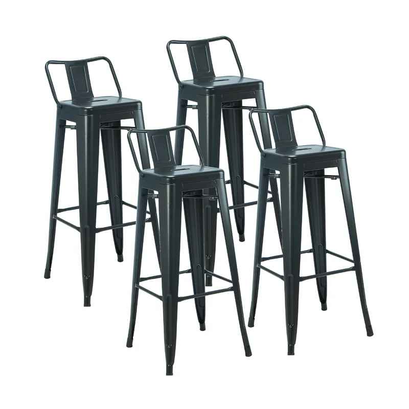 Saltash Counter Stool with Metal Frame-Set of 4