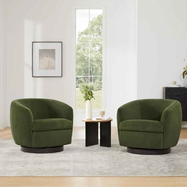 Marcy Upholstered Swivel Barrel Chair