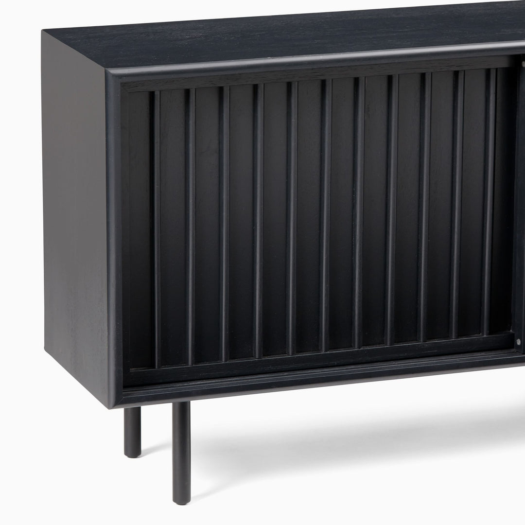 Slatted Shallow Media Console