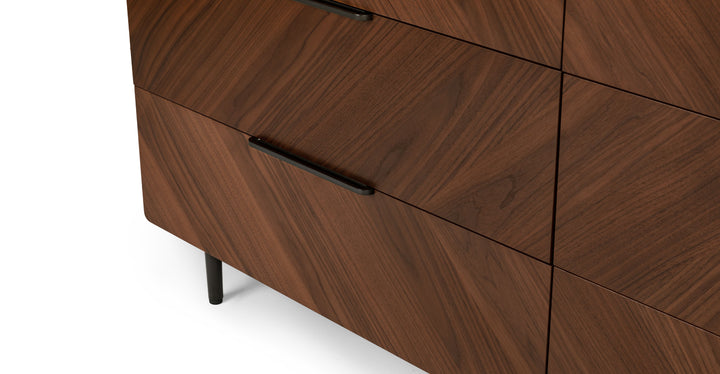 Nera Walnut 6 Drawer Double Dresser