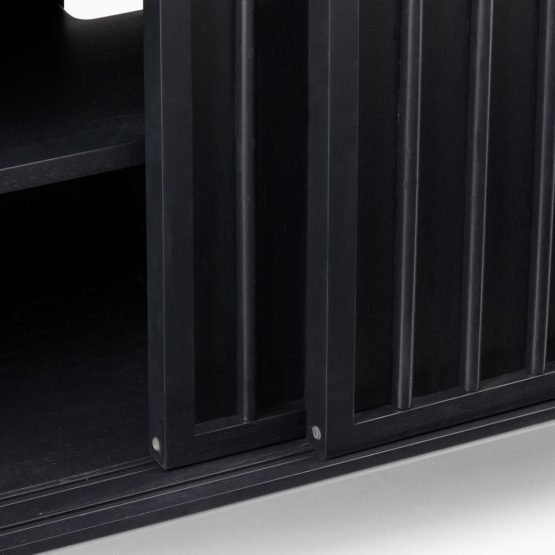 Slatted Shallow Media Console