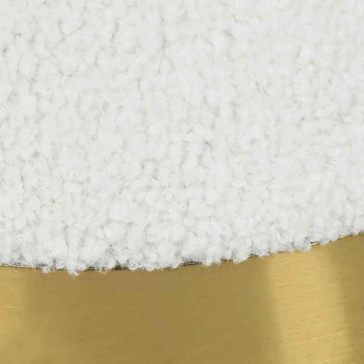 Teddy Fleece Round Ottoman With Stroage