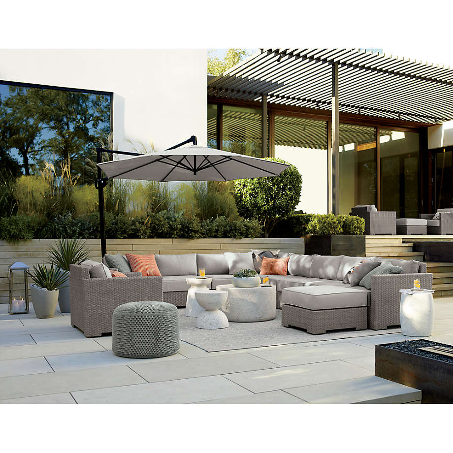 Grey Outdoor Pouf