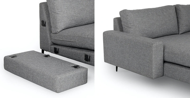 Nova Gravel Gray Reversible Sectional