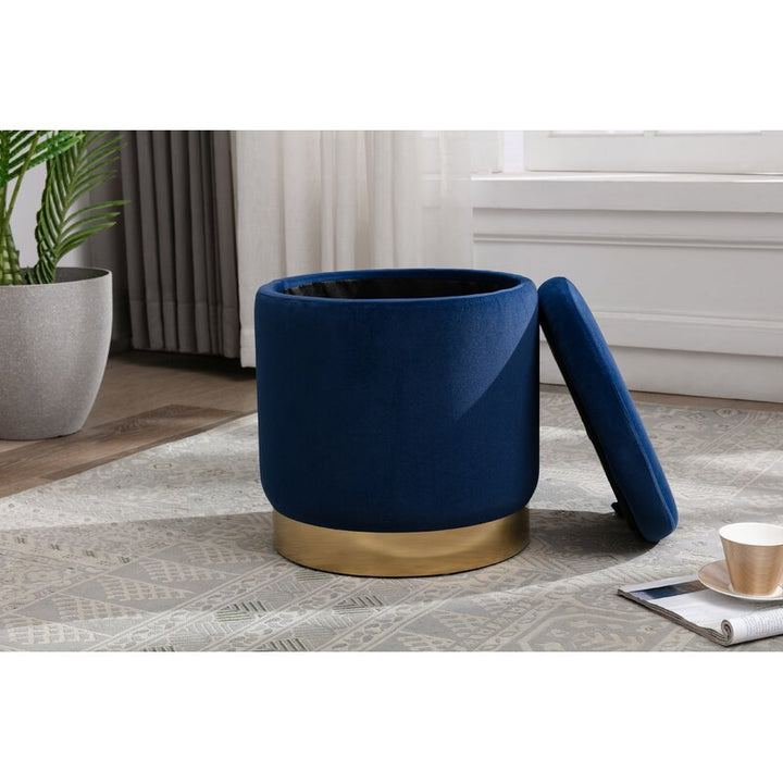 Andromedae 15.4 Velvet Round Storage Ottoman