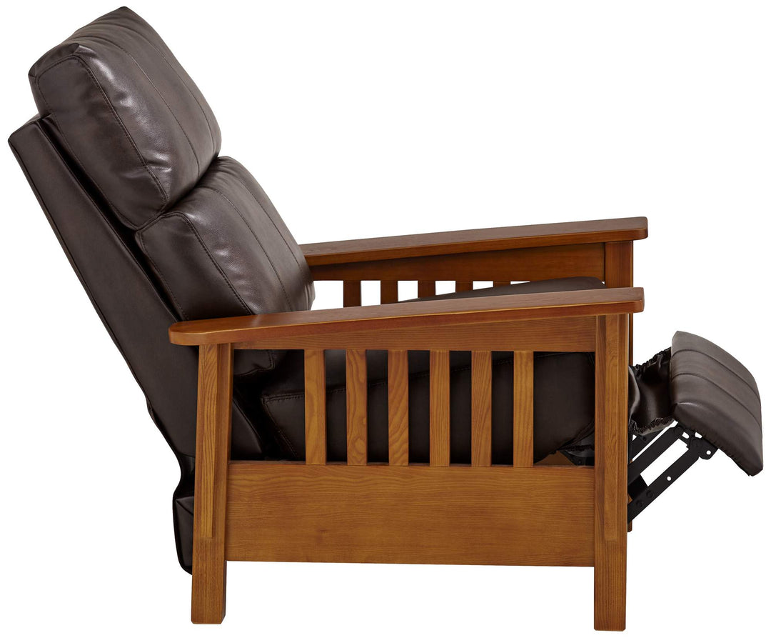 Evan Charleston Chocolate Faux Leather 3 Way Recliner Chair