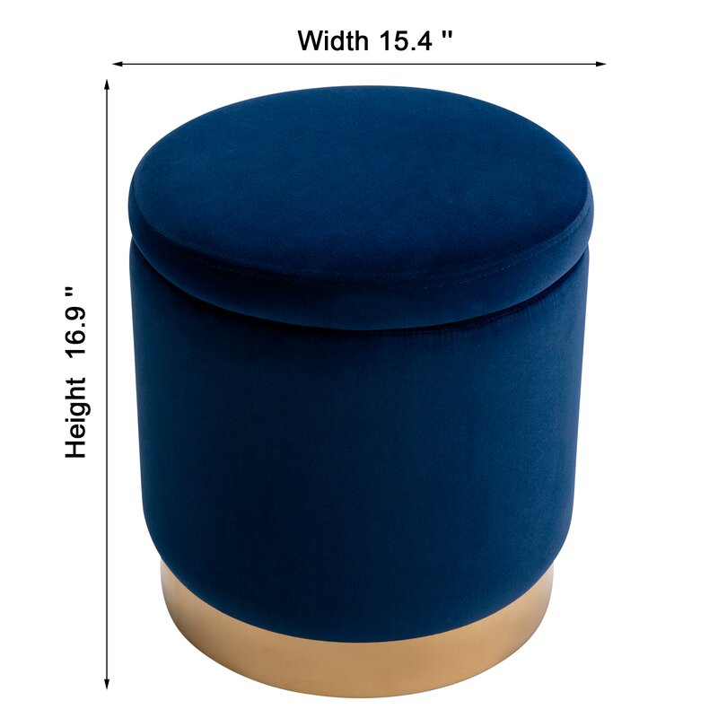 Andromedae 15.4 Velvet Round Storage Ottoman
