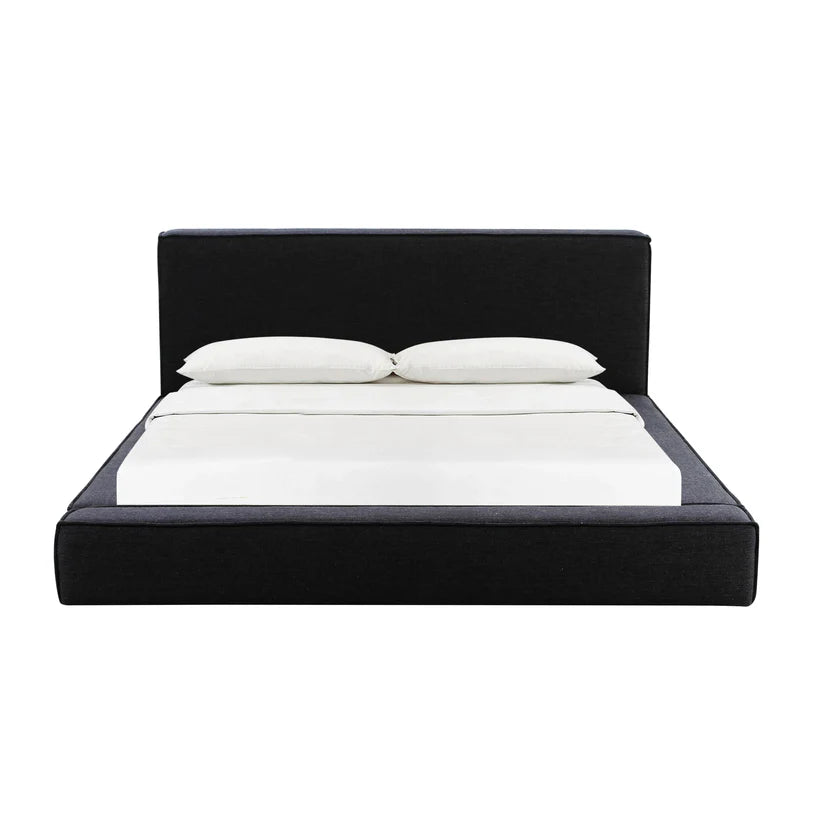 Olex Black Linen King Bed