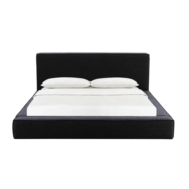 Olex Black Linen King Bed