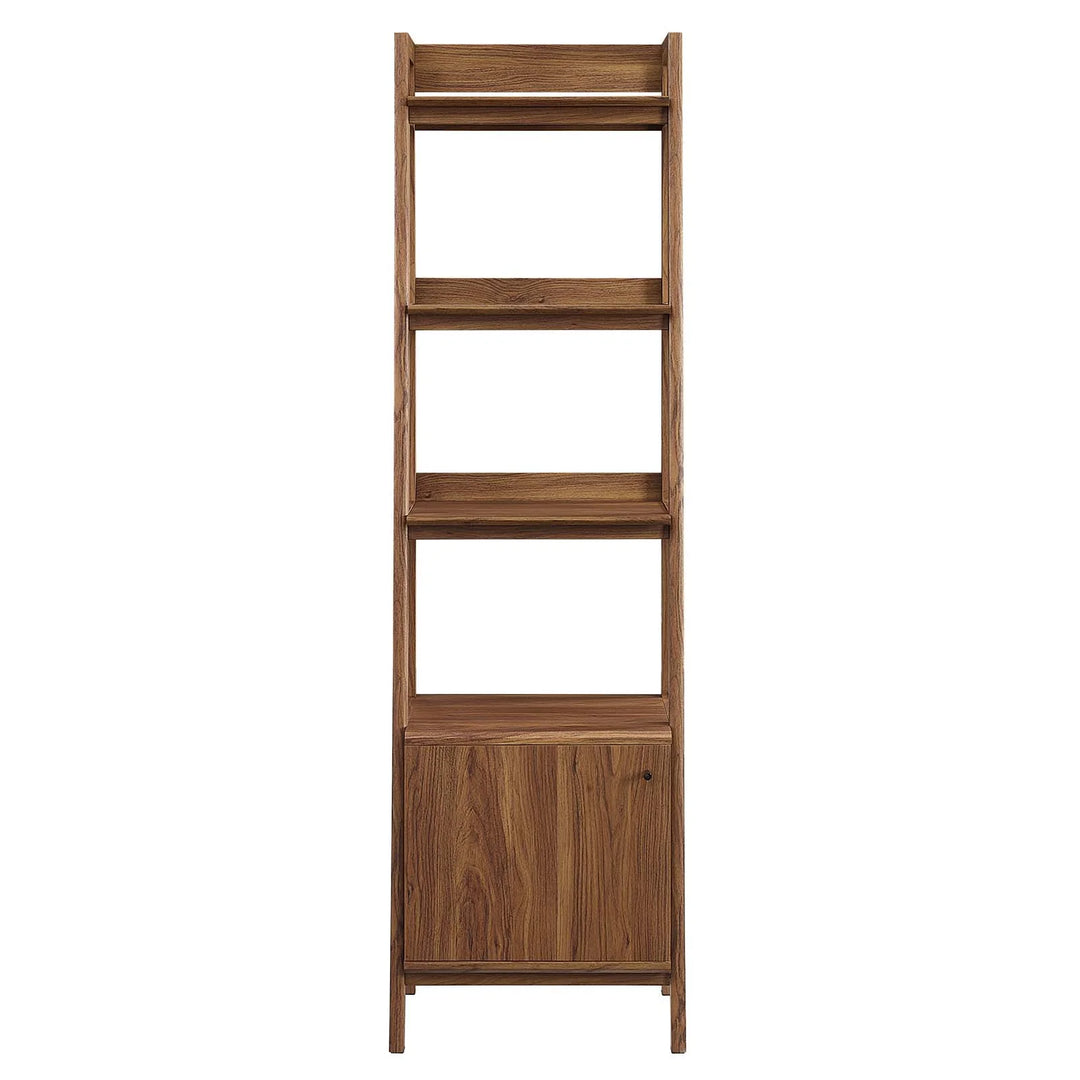 Breni Wood Bookcase in Walnut