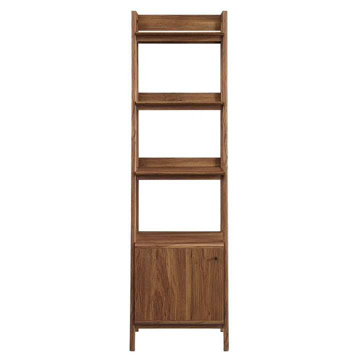 Breni Wood Bookcase in Walnut