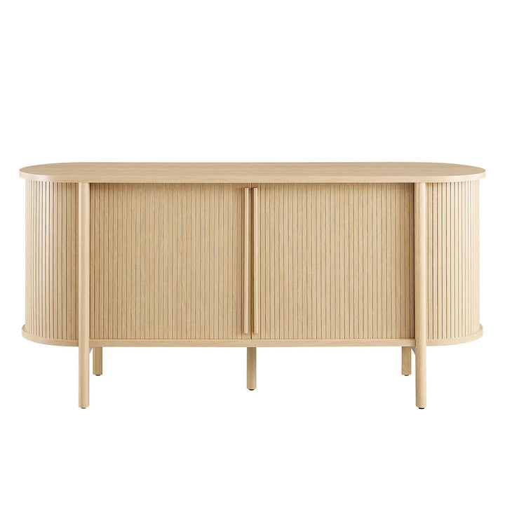 Oak curved sideboard