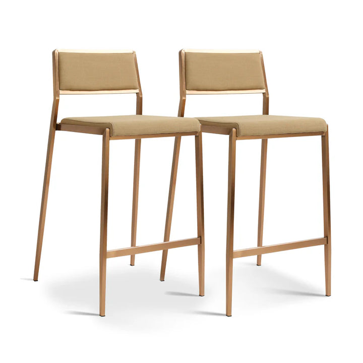 Geni Tan Stackable Counter Stool - Set of 2