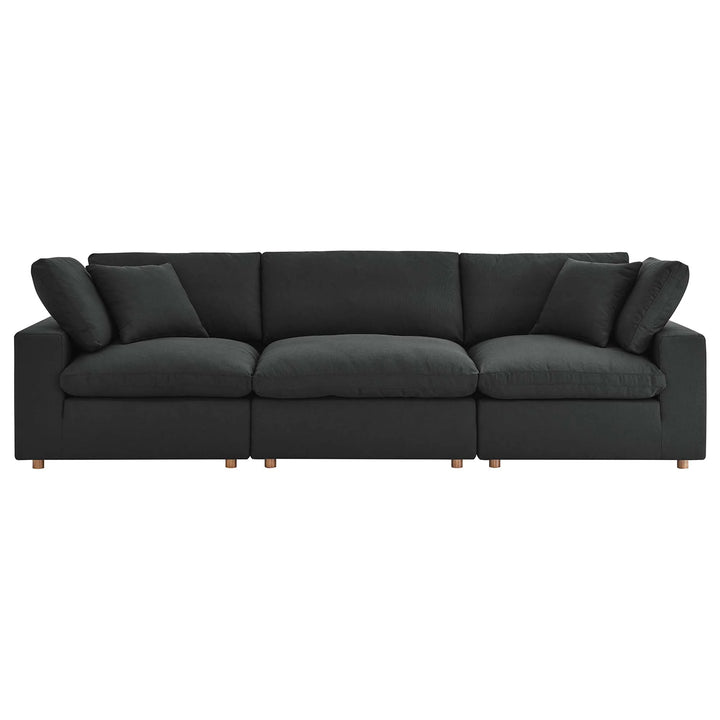 Moxi 3 Piece Sectional Sofa Set Black