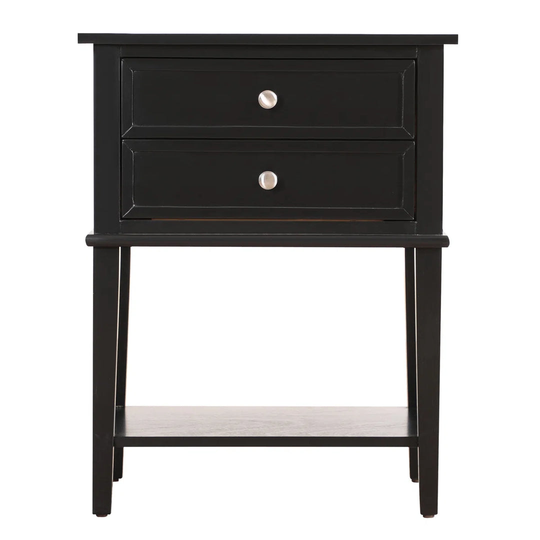 Marydel 2 Drawer Mid Century Modern Nightstand Bed Side Table Wood Nightstand Small Dresser For Bedroom