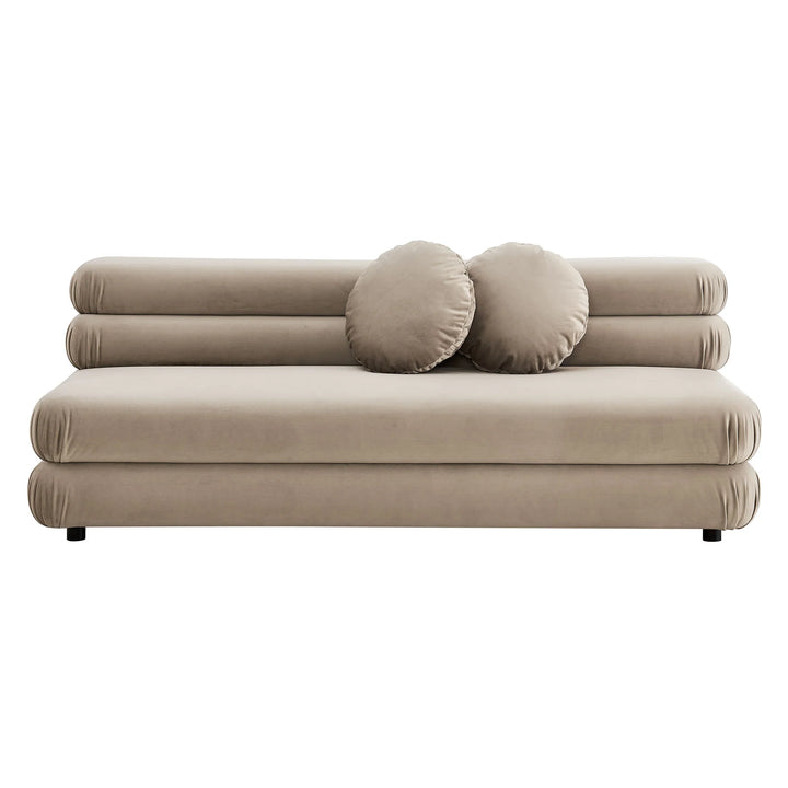 Billee Performance Velvet Armless Loveseat - Taupe