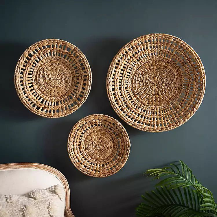 Water Hyacinth Basket Wall Plaques-Medium