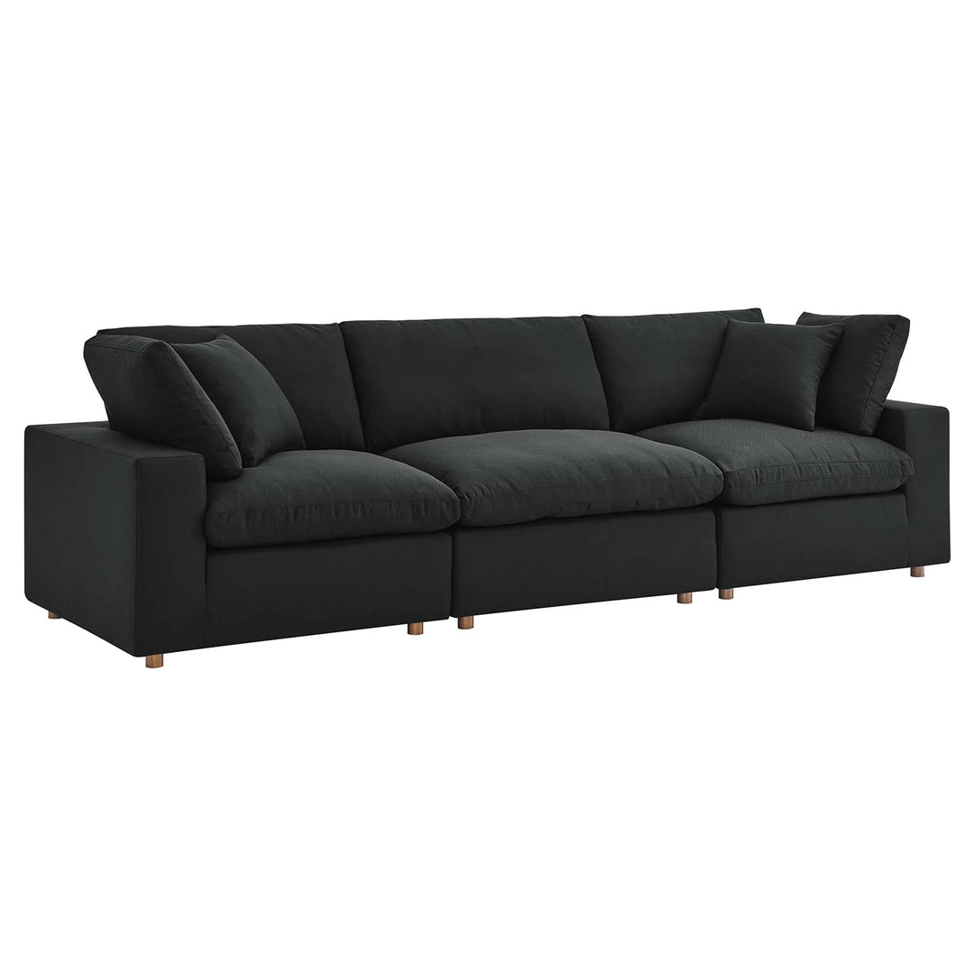 Moxi 3 Piece Sectional Sofa Set Black