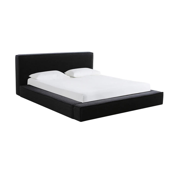 Olex Black Linen King Bed