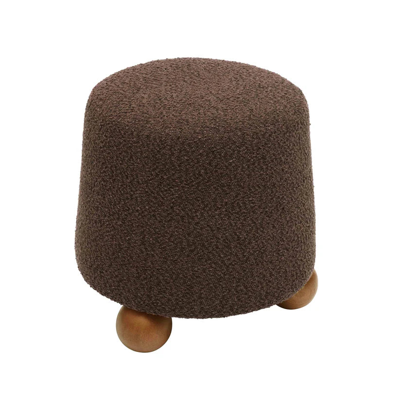 Jaye Chocolate Brown Boucle Stool