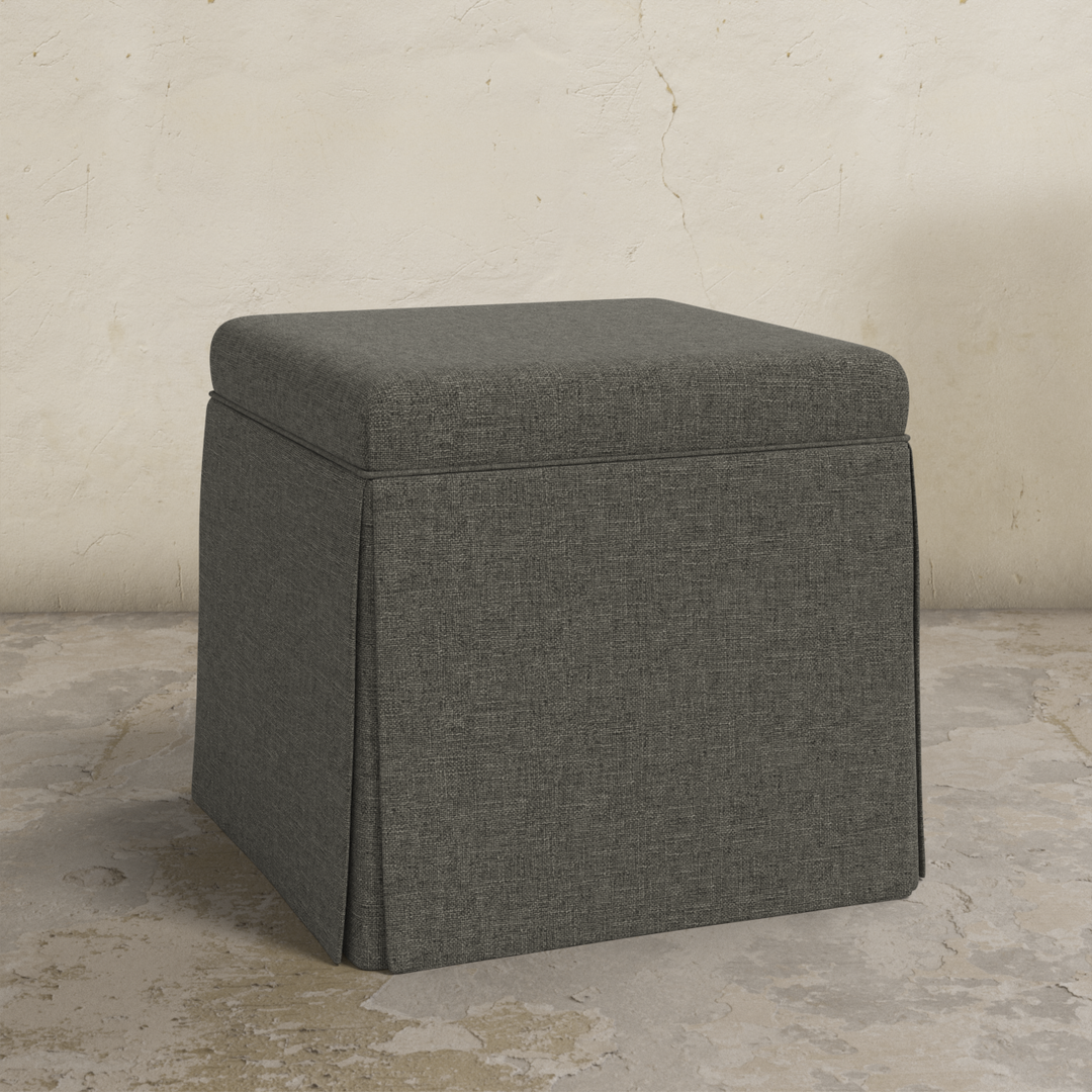 Elegant Storage Ottoman with Skirted Design