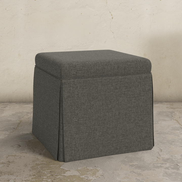Elegant Storage Ottoman with Skirted Design