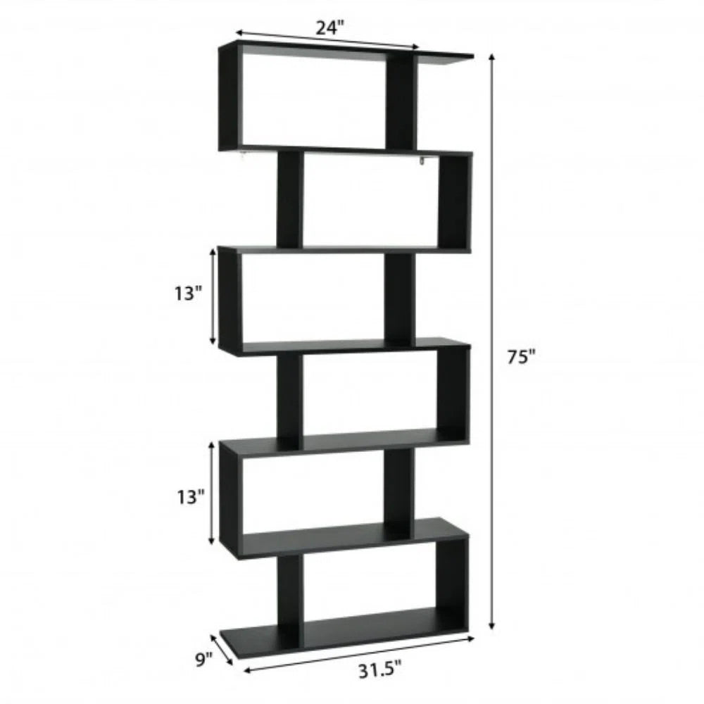 75" H x 31.5" W Geometric Bookcase