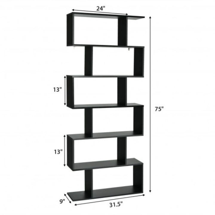 75" H x 31.5" W Geometric Bookcase