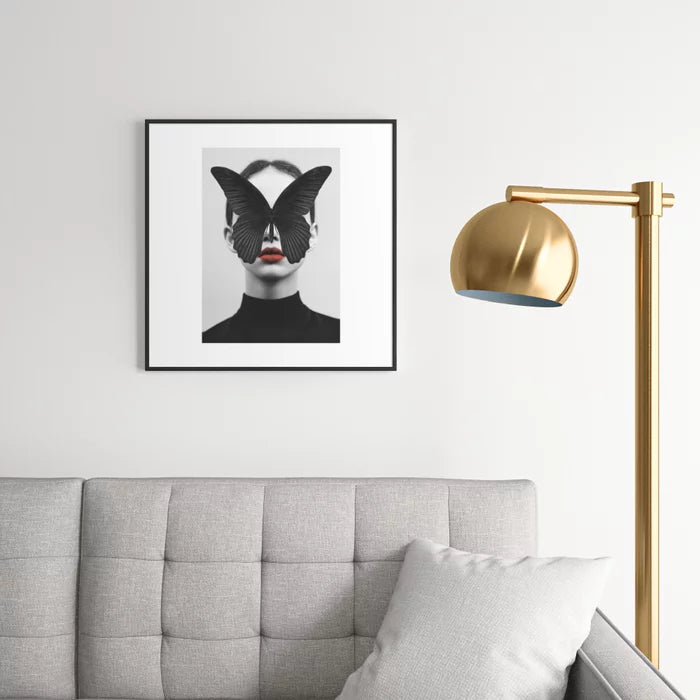BLACK BUTTERFLY Framed Art Print-20"x20"