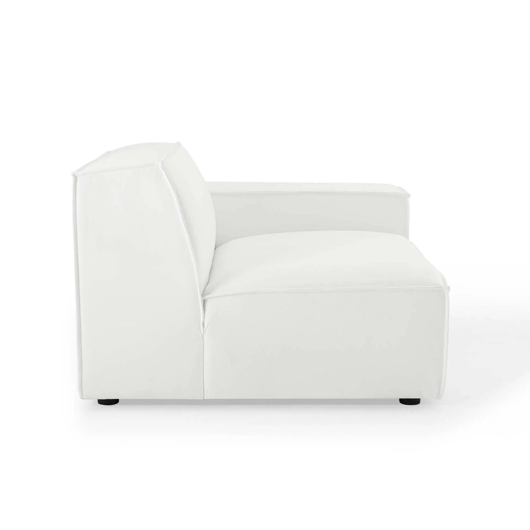 Tressor Right-Arm Sectional Sofa Chair - White